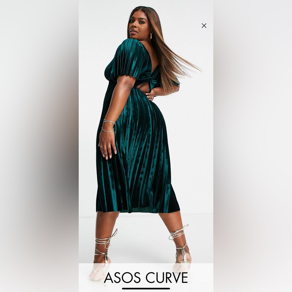 ASOS Velvet Pleated Dress